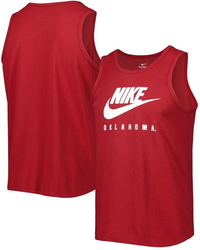 Nike Oklahoma Sooners Futura Performance Scoop Neck Tank Top - Red