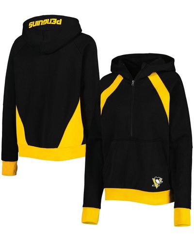 Starter Pittsburgh Penguins Wishbone Half-zip Hoodie - Yellow
