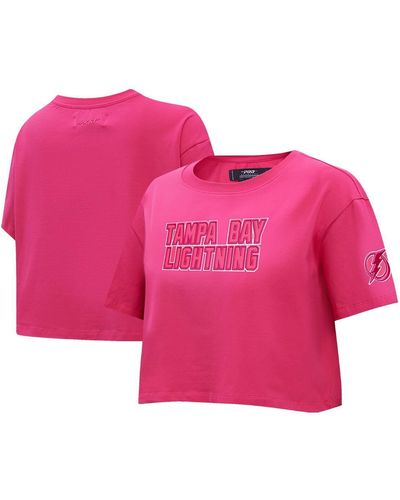 Pro Standard Tampa Bay Lightning Triple Cropped Boxy T-shirt - Pink