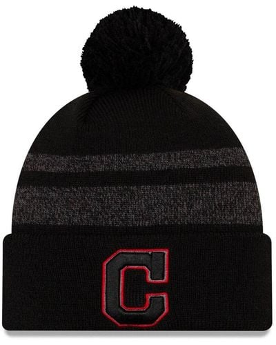 Men's New Era Black Cincinnati Bengals Dispatch Cuffed Knit Hat With Pom