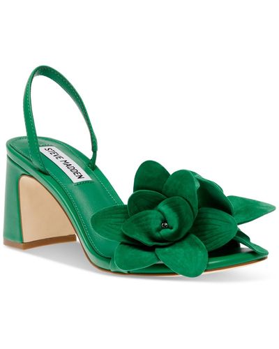 Steve Madden Farrie Embellished Floral Dress Sandals - Green