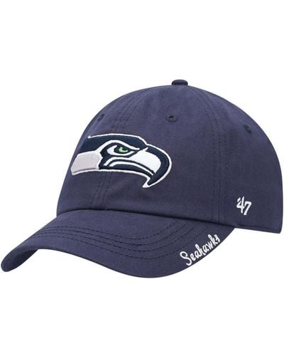 '47 College Seattle Seahawks Miata Clean Up Primary Adjustable Hat - Blue