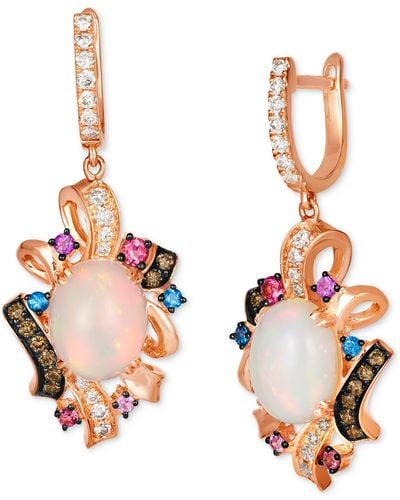 Le Vian ® Multi-gemstone (2-5/8 Ct. T.w.) & Diamond (5/8 Ct. T.w.) Drop Earrings In 14k Rose Gold - Multicolor