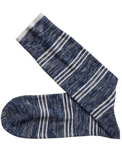 Johnston & Murphy Heather Stripe Socks - Blue