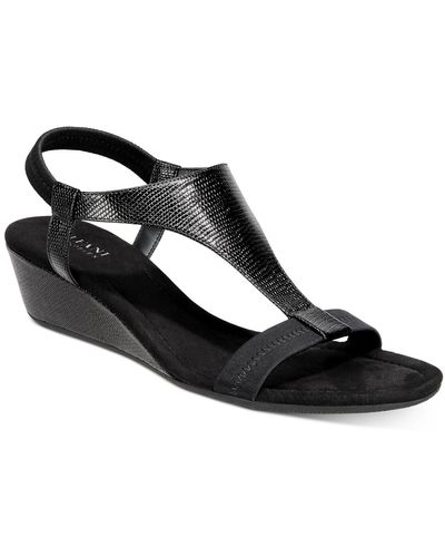 Alfani Vacanza Wedge Sandals - Black