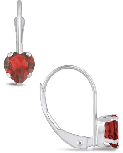 Macy's Gemstone Leverback Earrings - Red