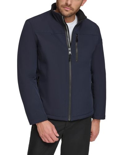 Calvin Klein Sherpa Lined Classic Soft Shell Jacket - Blue
