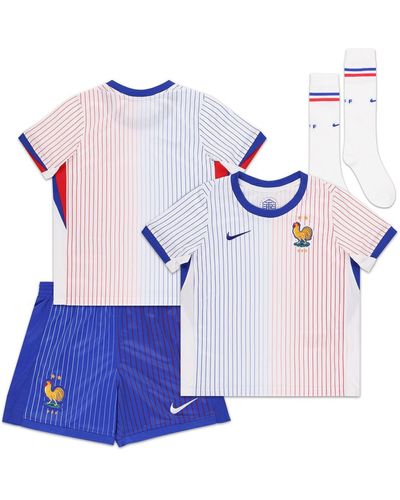Nike Preschool White France National Team 2024 Away Replica Stadium Kit Set - Blue