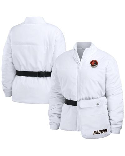 WEAR by Erin Andrews Cleveland Browns Packaway Full-zip Puffer Jacket - White