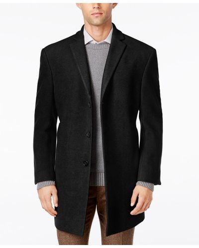 Calvin Klein Men's Prosper Extra-slim Fit Overcoat - Black