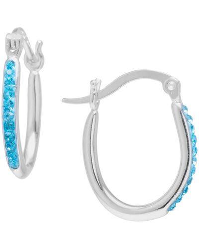Giani Bernini Crystal Oval Hoop Earrings - Blue