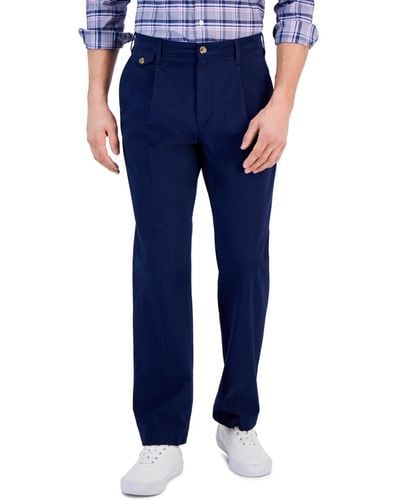 Club Room Relaxed-fit Pleated Chino Pants - Blue
