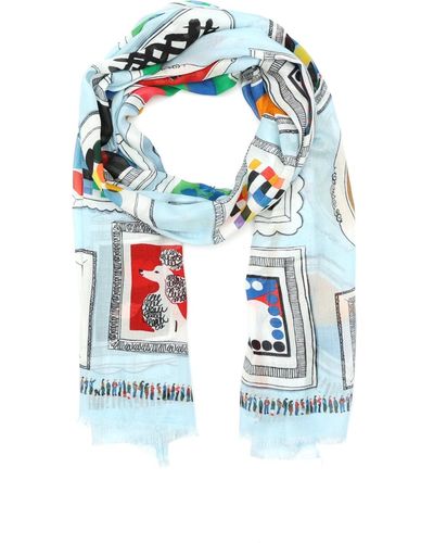 Kate Spade Gallery Wall Oblong Scarf - Blue