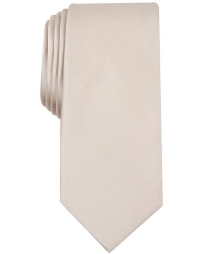 Alfani Solid Texture Slim Tie - White