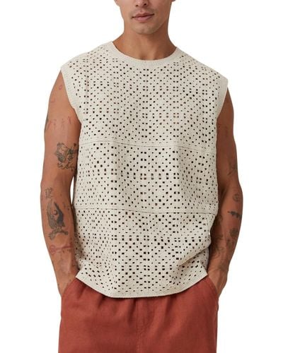 Cotton On Crochet Muscle Top - Gray
