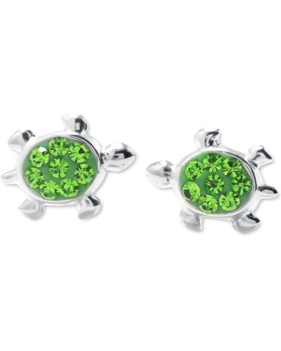 Giani Bernini Crystal Turtle Stud Earrings (3/8" - Green