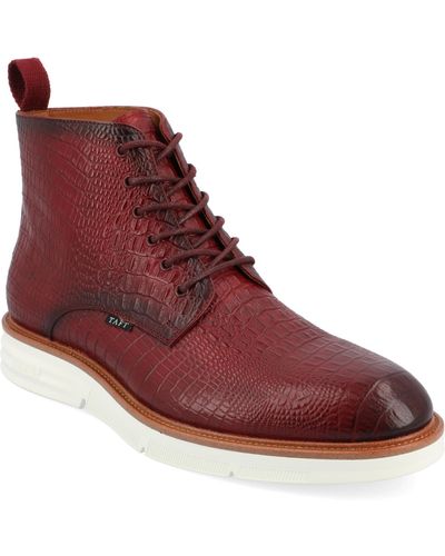Taft 365 Model 009 Plain-toe Lace-up Boots - Red
