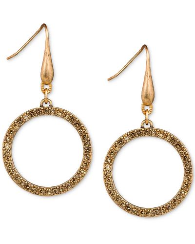 Patricia Nash Pave Open Circle Drop Earrings in Metallic Lyst