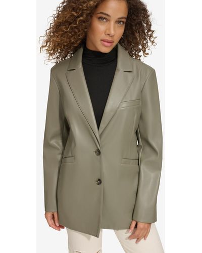 Levi's Single-breasted Faux-leather Blazer - Green