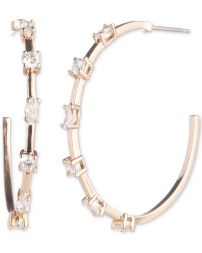 Givenchy Gold-tone Crystal C Hoop Earrings - Natural