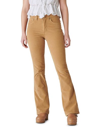 Lucky Brand High Rise Corduroy Stevie Flare Pants - Natural