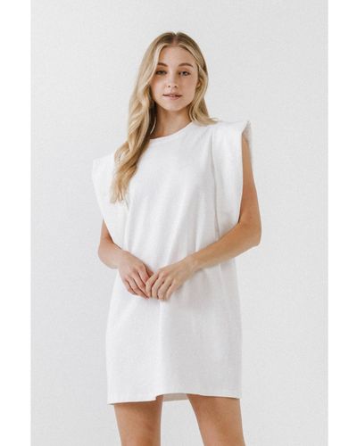 Endless Rose Folded Detail Mini Dress - White