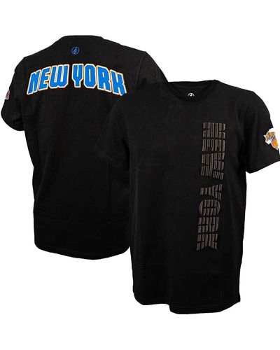 FISLL New York Knicks 3d Puff Print Sliced Logo T-shirt - Black