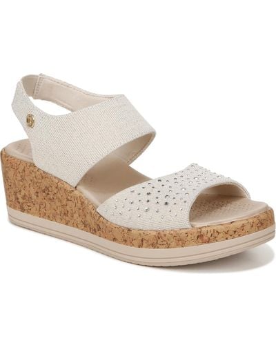 Bzees Reveal-bright Washable Slingback Wedge Sandals - White