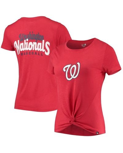 KTZ Washington Nationals 2-hit Front Twist Burnout T-shirt - Red