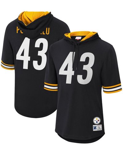 Mitchell & Ness Troy Polamalu Pittsburgh Steelers Retired Player Mesh Name And Number Hoodie T-shirt - Black