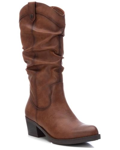 Xti Italian Western Boots By - Brown
