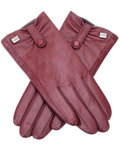 Mio Marino Compress Snap Touchscreen Sheepskin Glove - Purple