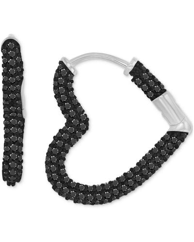 Macy's Heart Small Hoop Earrings (2-1/2 Ct. T.w. - Black