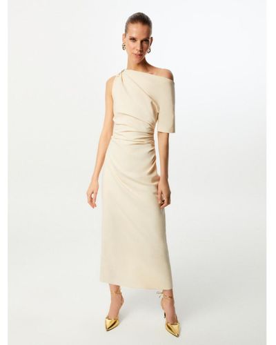 Nocturne Ruched Maxi Dress - Natural