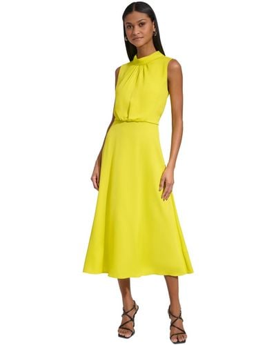 Karl Lagerfeld Sleeveless Midi Dress - Yellow