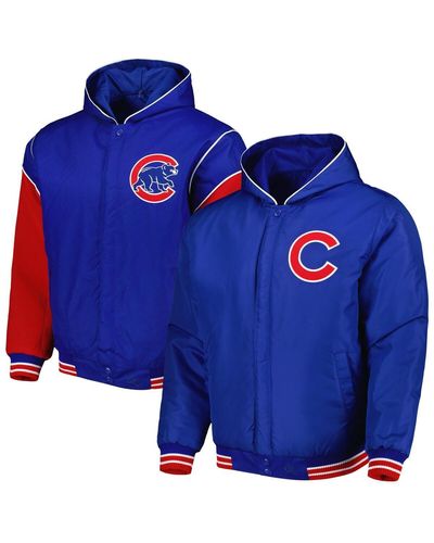 JH Design Chicago Cubs Reversible Fleece Full-snap Hoodie Jacket - Blue