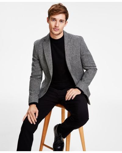 Tommy Hilfiger Modern-fit All Wool Sport Coats - Gray