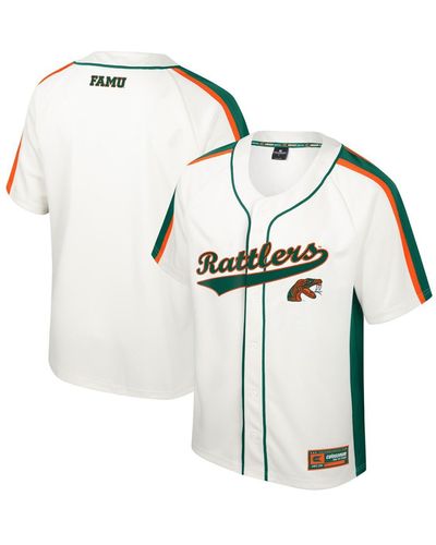 Colosseum Athletics Distressed Florida A&m Rattlers Ruth Button-up Baseball Jersey - Metallic
