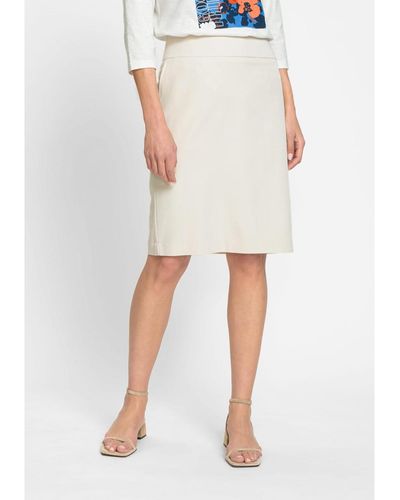 Olsen Flat Front Business Skirt - White