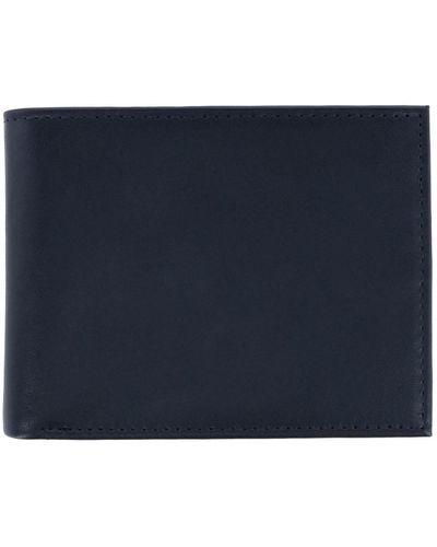 Trafalgar Sergio Genuine Leather Rfid Bi-fold Passcase Wallet - Blue