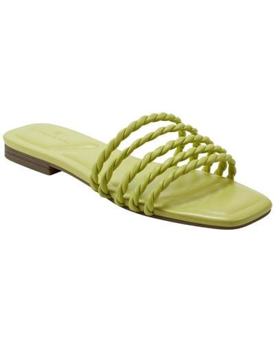 Bandolino Soyou Open Toe Flat Slip On Sandals - Green