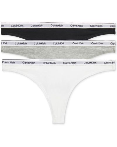 Calvin Klein 3-pk. Modern Logo Low-rise Thong Underwear Qd5209 - Brown