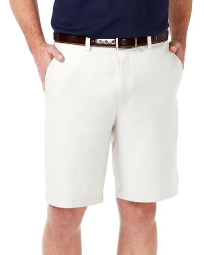Haggar Cool 18 Pro Flat Front Classic-fit 9.5" Shorts - White