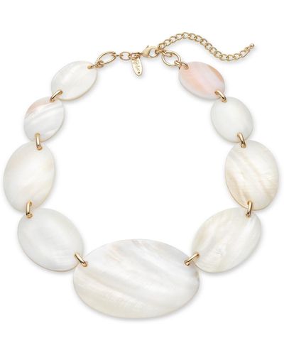 Style & Co. Gold-tone Rivershell Statement Necklace - White