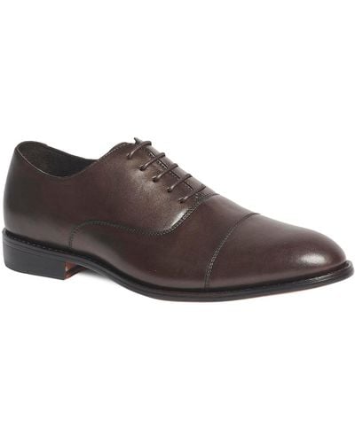 Anthony Veer Clinton Cap-toe Oxford Leather Dress Shoes - Brown