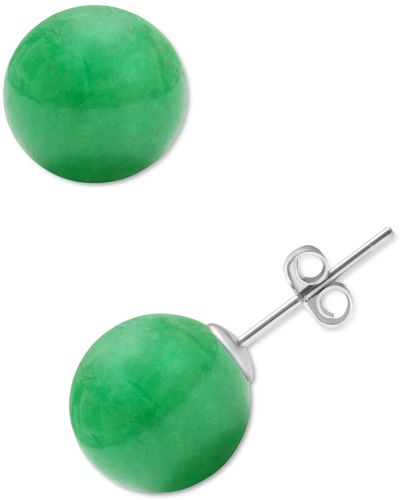 Macy's Dyed Jade Stud Earrings - Green