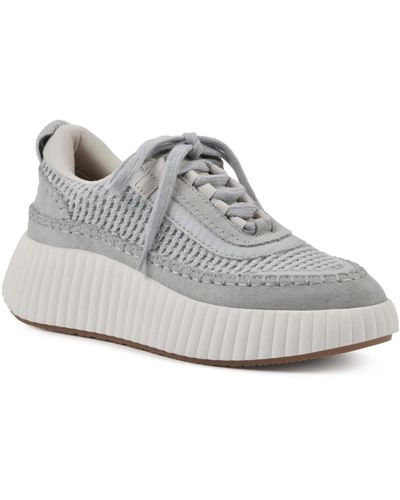White Mountain Dynastic Lace Up Platform Sneakers - Gray