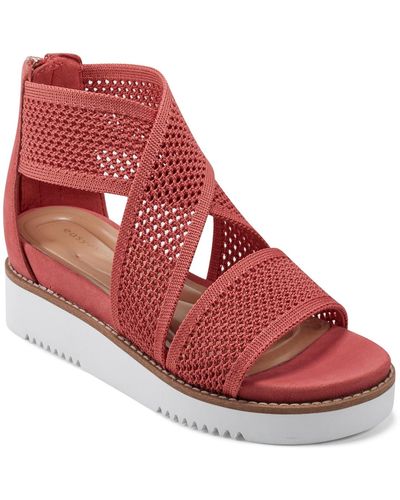Easy Spirit Wander Round Toe Strappy Casual Sandals - Red