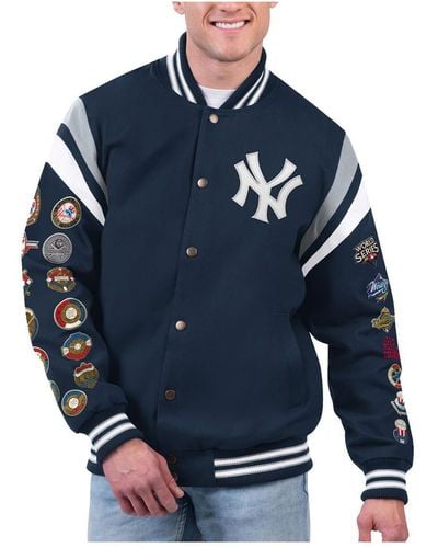 G-III 4Her by Carl Banks New York Yankees Quick Full-snap Varsity Jacket - Blue