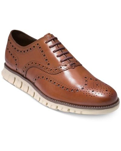 Cole Haan Zerøgrand Wingtip Leather Oxford Shoes - Brown